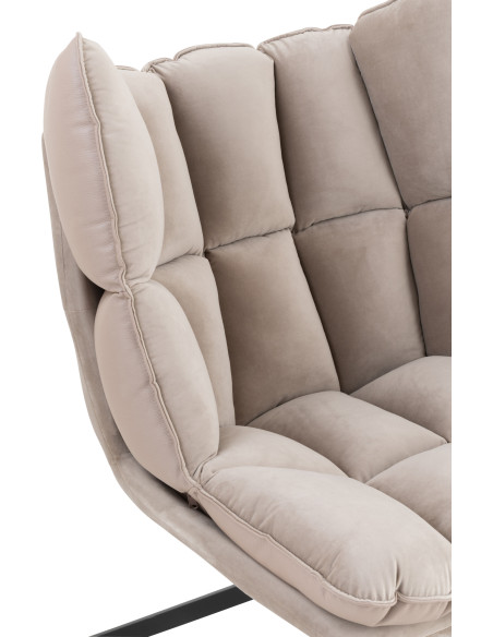 Fauteuil Pivotant Caspian en Métal Noir Polyester Gris clair - 8