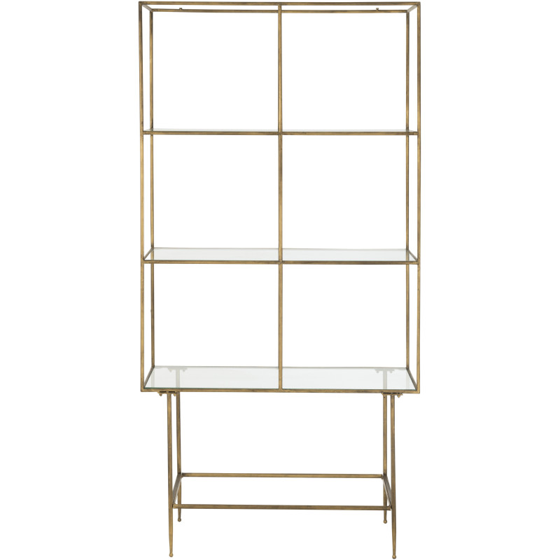 Étagère 3 niveaux April en Métal Doré Verre J-Line - 3