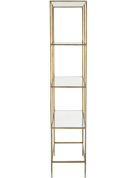 Étagère 3 niveaux April en Métal Doré Verre J-Line - 4