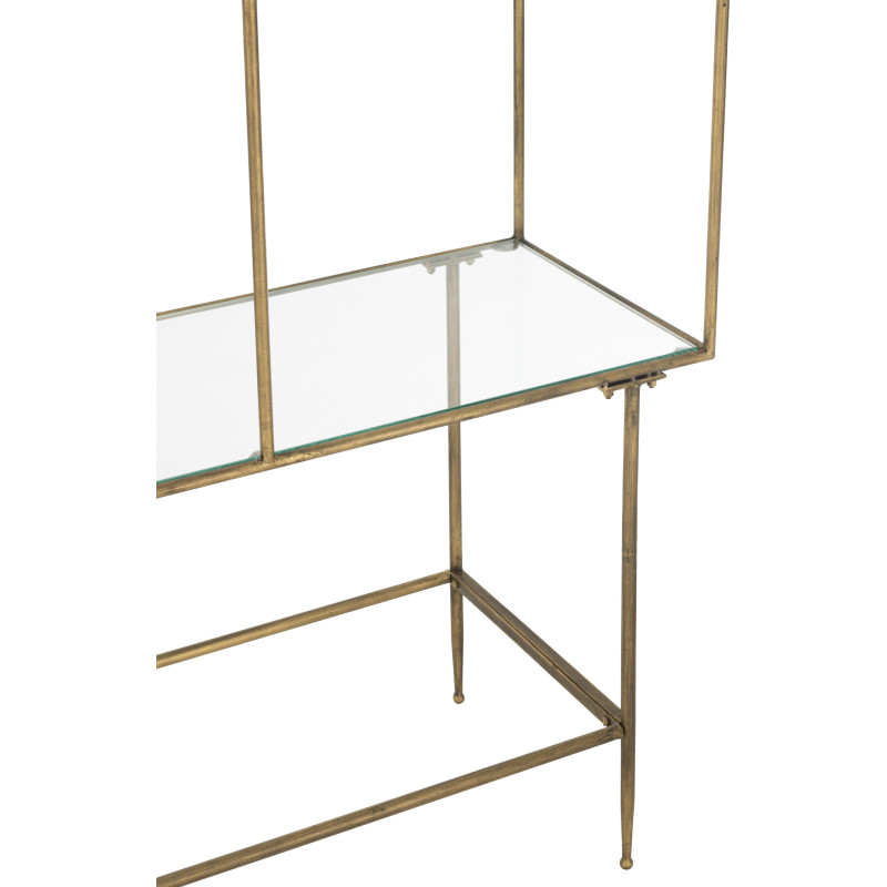 Étagère 3 niveaux April en Métal Doré Verre J-Line - 6