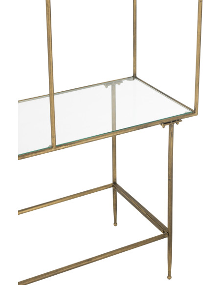 Étagère 3 niveaux April en Métal Doré Verre J-Line - 6