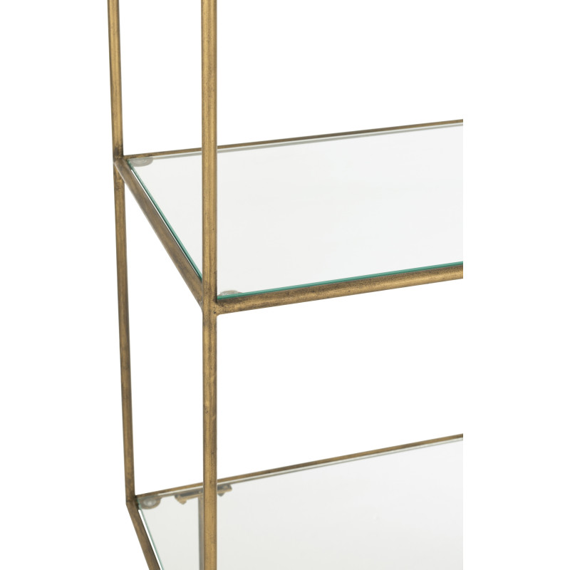 Étagère 3 niveaux April en Métal Doré Verre J-Line - 7