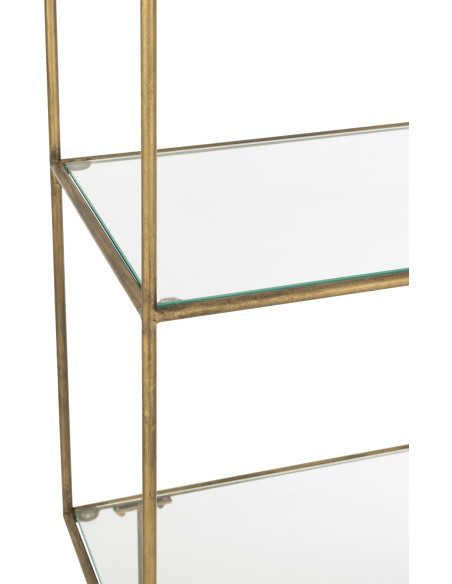 Étagère 3 niveaux April en Métal Doré Verre J-Line - 7
