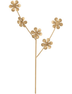 Fleurs déco sur branches Joviani en Métal Doré - 1