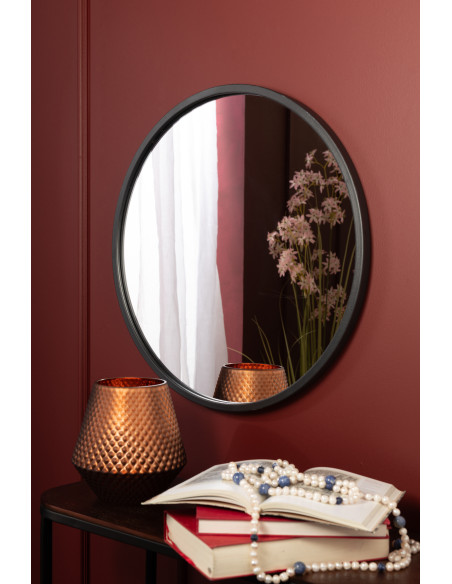 Miroir Mural Rond Circla en Métal Noir mat - 2