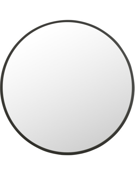 Miroir Mural Rond XXL Circla en Métal Noir mat J-Line - 1