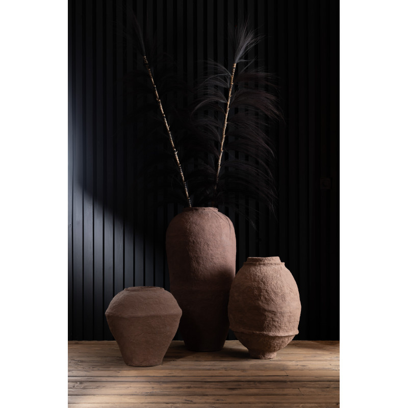 Vase Ovale XXL Chad Hauteur 100 cm en Papier maché Marron - 2