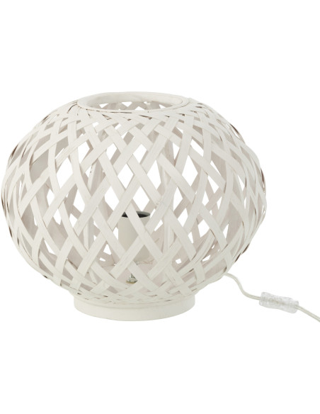 Lampe à poser Gisna en Bambou Blanc - 1