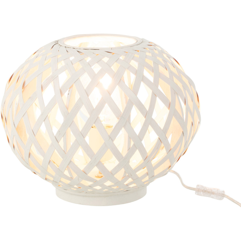 Lampe à poser Gisna en Bambou Blanc - 2