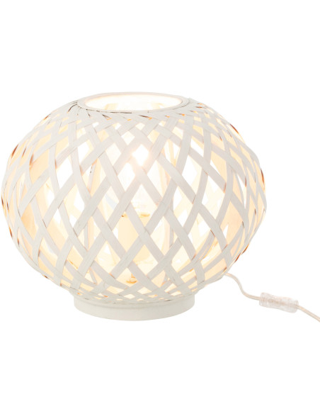 Lampe à poser Gisna en Bambou Blanc - 2