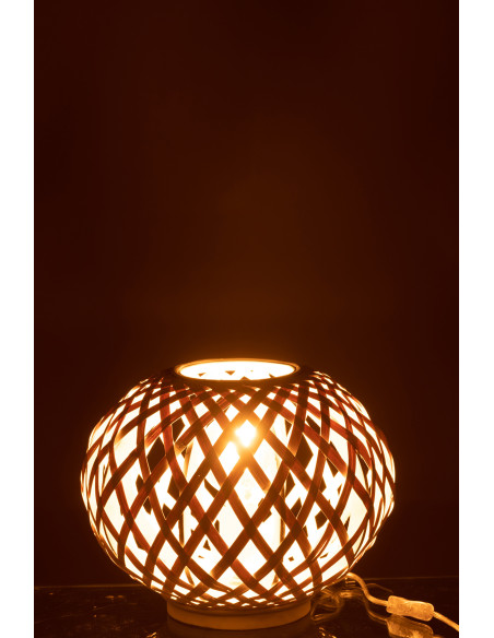 Lampe à poser Gisna en Bambou Blanc - 3