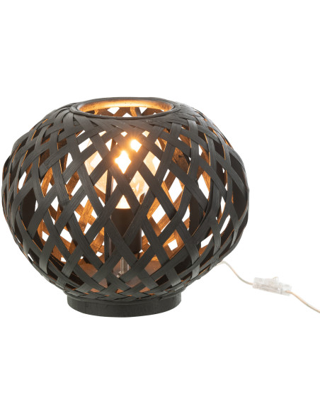 Lampe à poser Gisna en Bambou Noir - 2