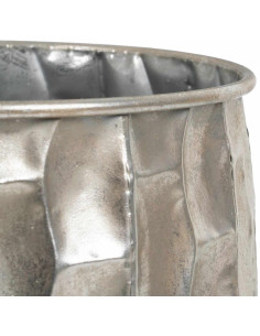 Cache pot haut moderne XL Rond Hauteur 51 cm en Métal Argenté Quendyl - 2