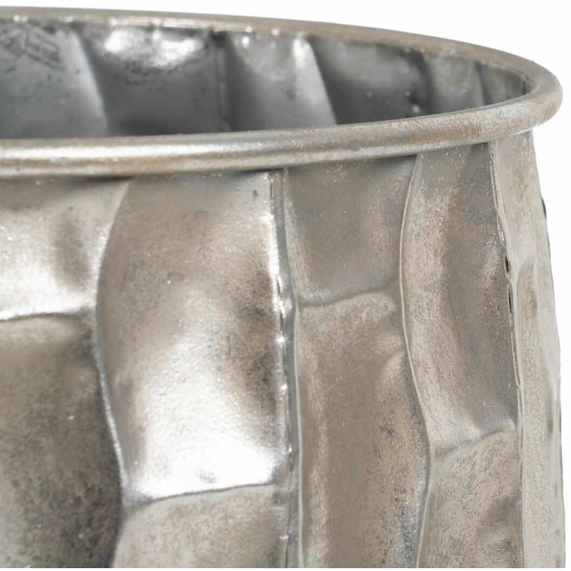 Cache pot haut moderne XL Rond Hauteur 51 cm en Métal Argenté Quendyl - 2