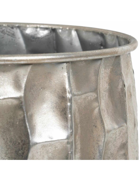 Cache pot haut moderne XL Rond Hauteur 51 cm en Métal Argenté Quendyl - 2