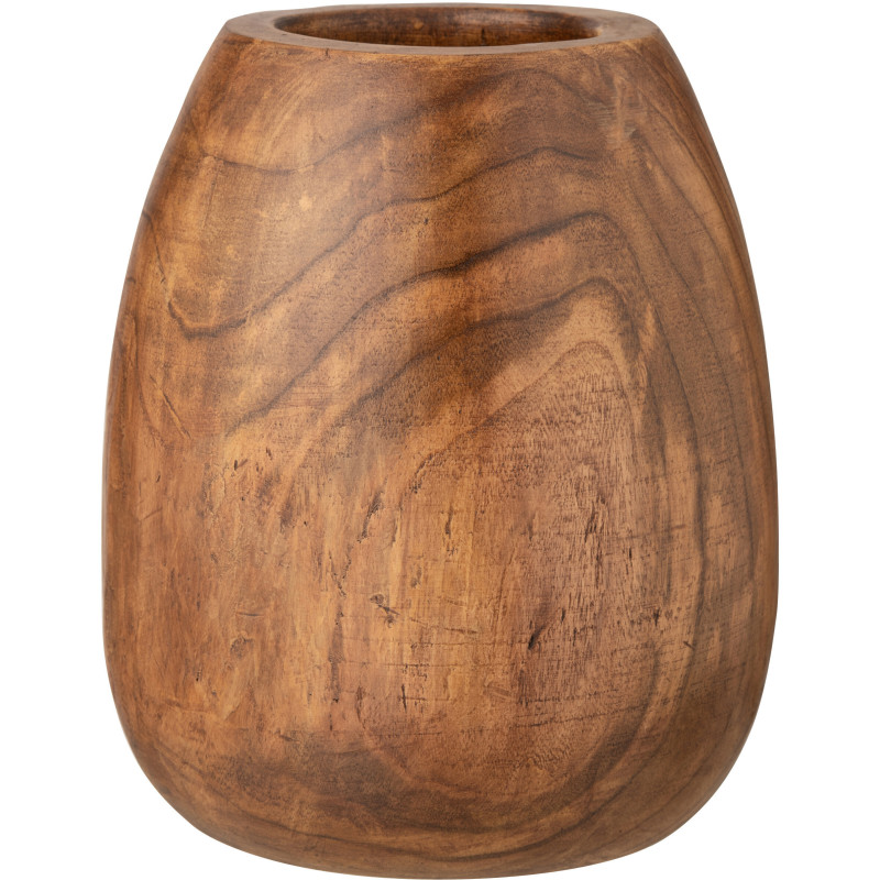 Vase Ovale XL Hazel Hauteur 50 cm en Bois de paulownia Marron - 1