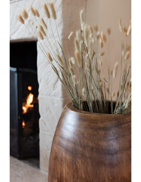 Vase Ovale XL Hazel Hauteur 50 cm en Bois de paulownia Marron - 2