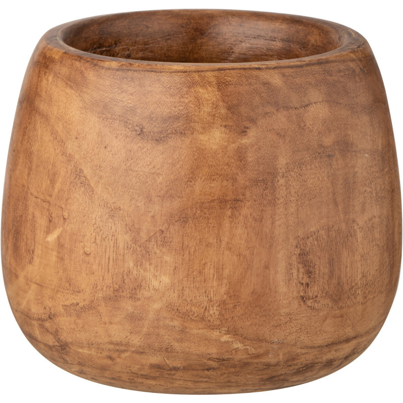 Vase Rond Hazel Hauteur 25 cm en Bois de paulownia Marron - 1