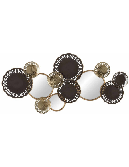 Déco murale moderne XL Miroirs en Métal Doré Gris 134x62 Serevin Ixia - 1