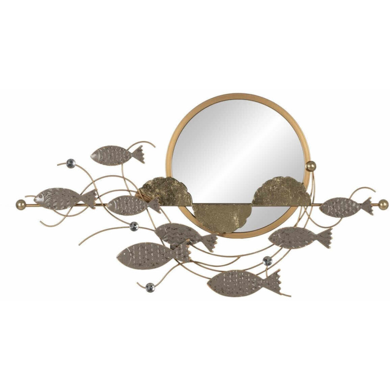 Déco murale XL Miroir Bord de mer en Métal Doré Argenté 102x55 Valynor - 1