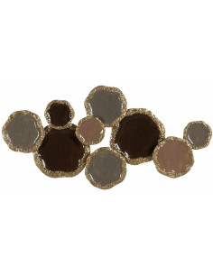 Déco murale moderne XL Ronds en Métal Marron Doré 118x56 Arioneth - 1