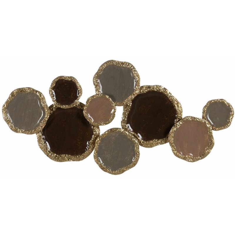 Déco murale moderne XL Ronds en Métal Marron Doré 118x56 Arioneth - 1