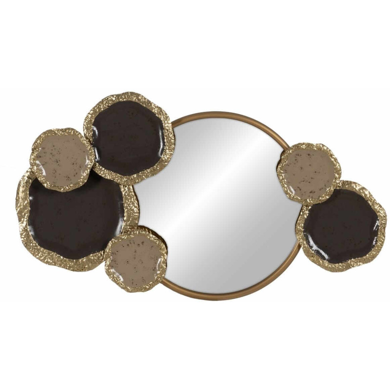 Déco murale Miroir moderne en Métal Doré Marron 97x54 Tarielis - 1