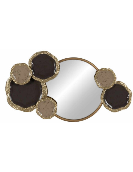Déco murale Miroir moderne en Métal Doré Marron 97x54 Tarielis Ixia - 1
