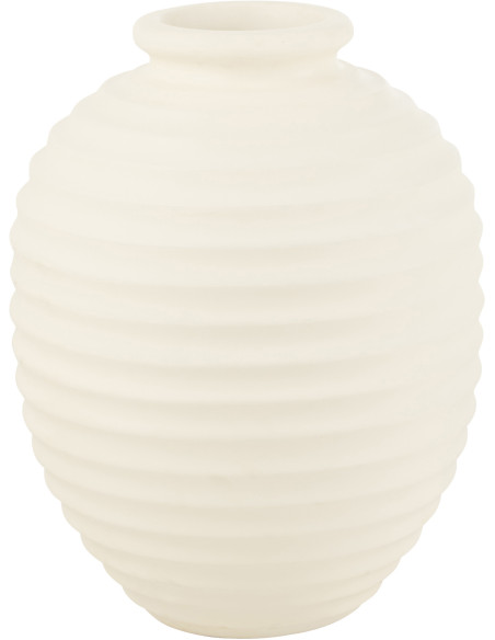 Vase Jarre XL Livia Hauteur 65 cm en Terracotta Blanc - 1