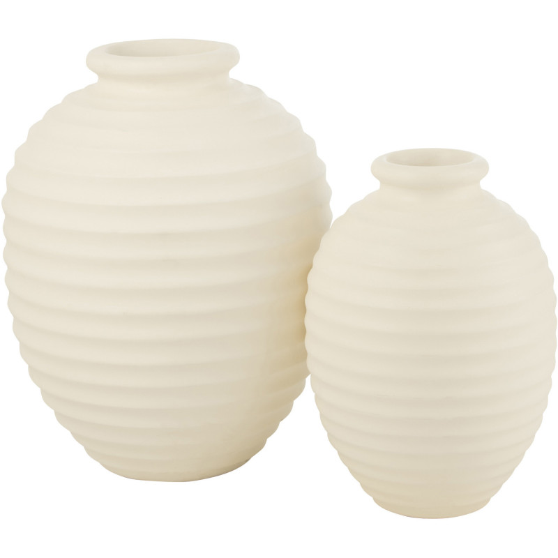 Vase Jarre XL Livia Hauteur 65 cm en Terracotta Blanc - 2