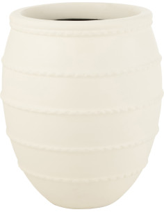 Cache-pot XXL en Terracotta Blanc Hoplite Diamètre 59 cm - 1