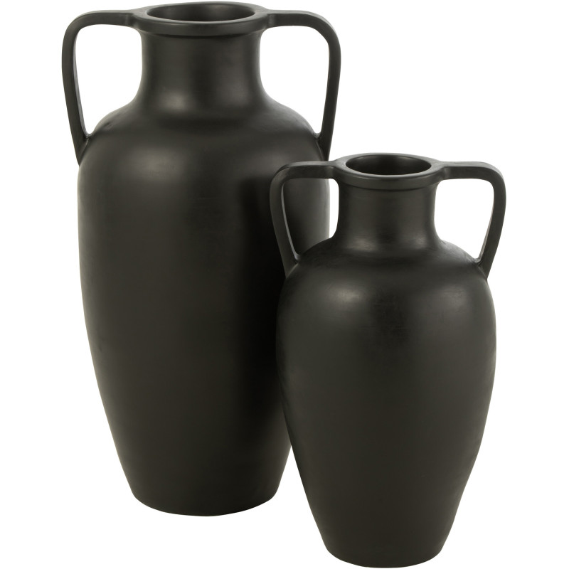 Vase Amphore XL Livia Hauteur 65 cm en Terracotta Noir - 2