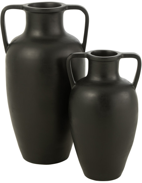 Vase Amphore XL Livia Hauteur 65 cm en Terracotta Noir - 2