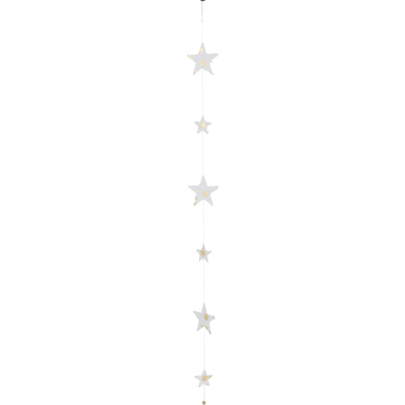 Suspension de Noël Étoiles XXL Hauteur 150 cm en Coton maché Blanc Doré - 1