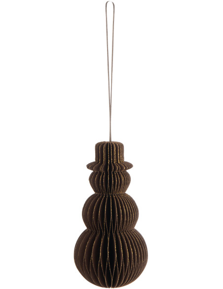 Suspension de Noël Bonhomme de neige Hauteur 15 cm en Papier Marron - 1