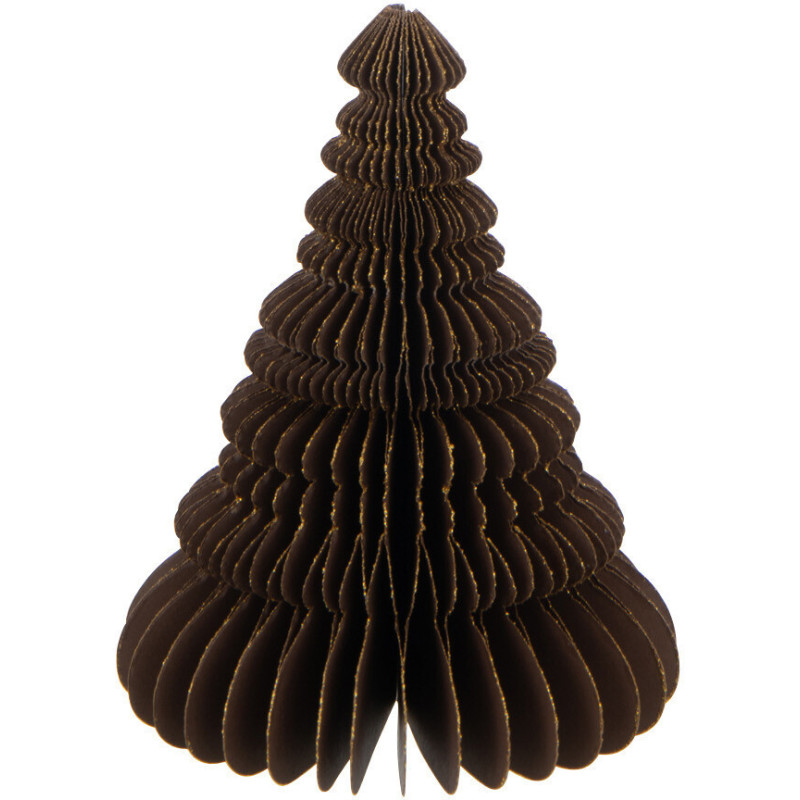 Sapin de Noël pliant Hauteur 15 cm en Papier Marron - 1