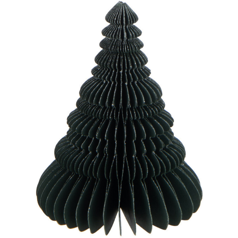 Sapin de Noël pliant Hauteur 15 cm en Papier Vert - 1