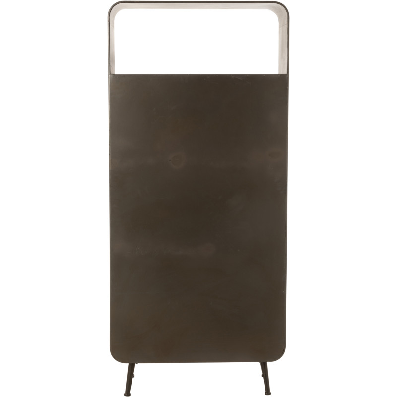 Armoire arrondie métal noir et bois 3 tiroirs 2 portes - 4