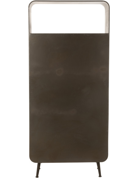 Armoire arrondie métal noir et bois 3 tiroirs 2 portes - 4