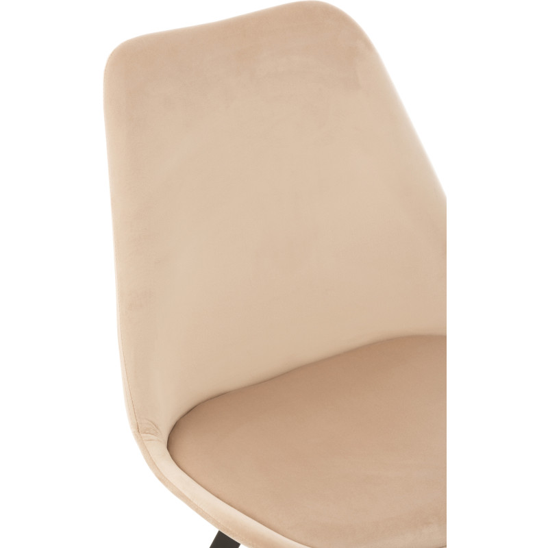 Chaise Hélène en Tissu Beige Métal Noir - 5