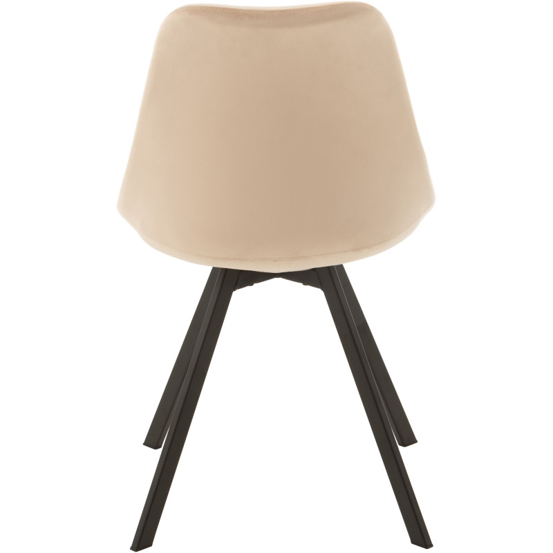 Chaise Hélène en Tissu Beige Métal Noir - 8