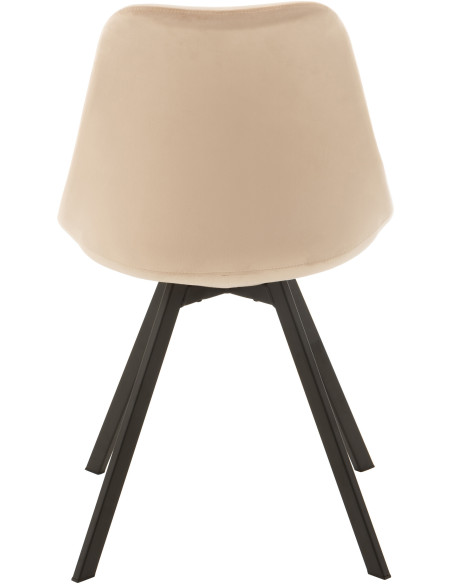 Chaise Hélène en Tissu Beige Métal Noir - 8