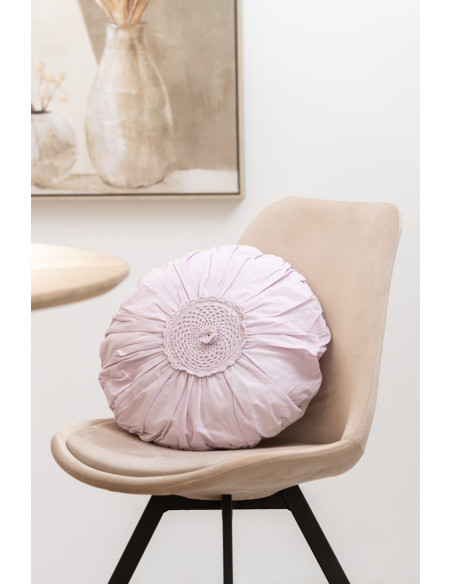 Chaise Hélène en Tissu Beige Métal Noir - 11