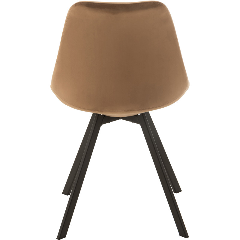 Chaise Hélène en Tissu Marron Métal Noir - 4