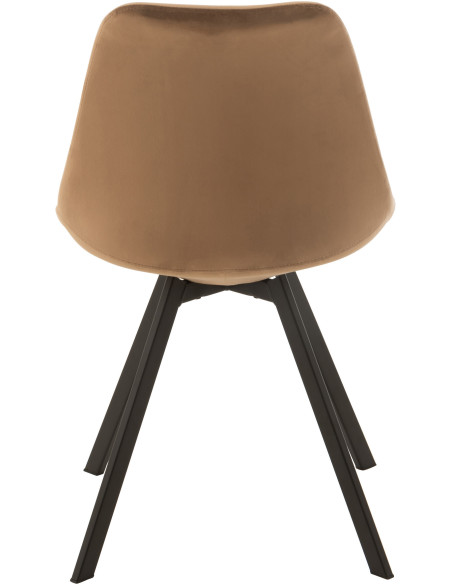 Chaise Hélène en Tissu Marron Métal Noir - 4