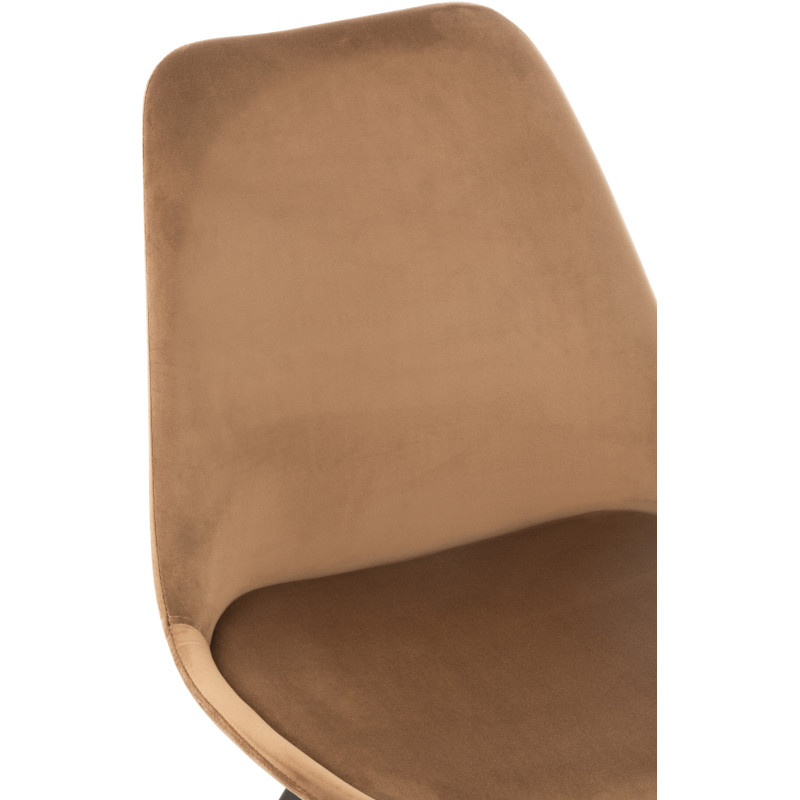 Chaise Hélène en Tissu Marron Métal Noir - 7