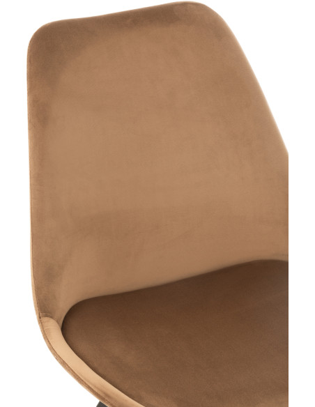 Chaise Hélène en Tissu Marron Métal Noir - 7