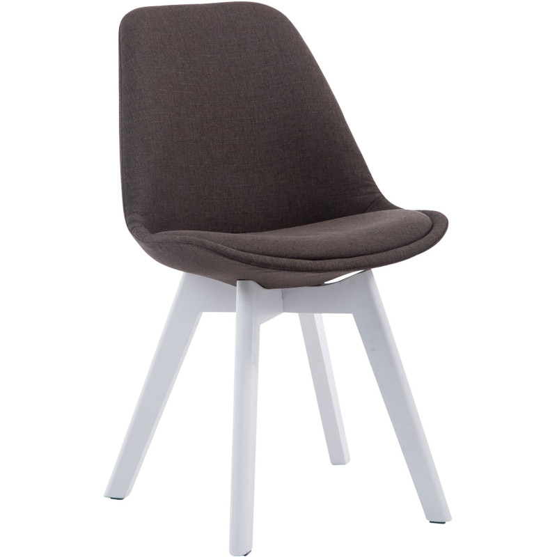 Chaise Sakina en Polyester Gris foncé Bois de hêtre Blanc  - 1