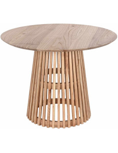 Table à manger moderne Ronde 4 personnes en Bois Marron Xynaria - 1
