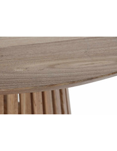 Table à manger moderne Ronde 4 personnes en Bois Marron Xynaria - 1 2